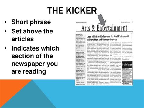 what is a kicker in journalism
